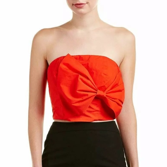 NWT GIANNI BINI CROP BOWS SHIRT FIRE BRIGHT M FUN